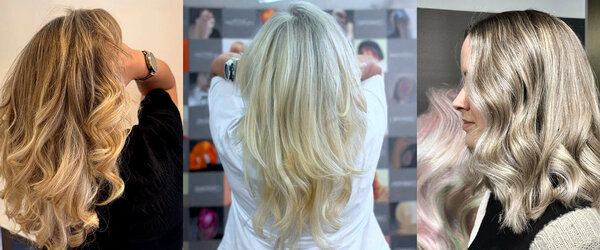 Banner mit drei verschiedenen Balayage Ergebnissen