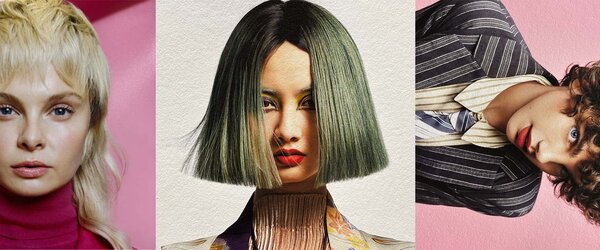 Banner mit drei verschiedenen Frisuren