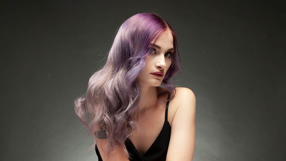 Balayage Coloration Pastell Violett